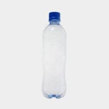 Clear bottle with blue lid