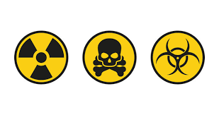 three hazardous waste symbols